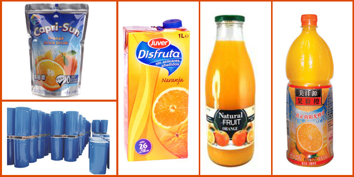 橙汁生产包装类型